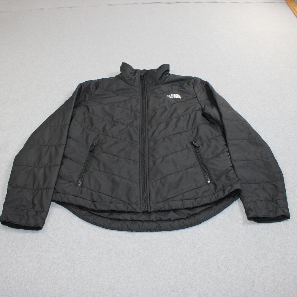 North Face Jacket Womens Small Black Quilted Full Zip Outdoor Hiking Packable